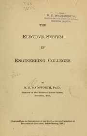 Tapa de The elective system in engineering colleges