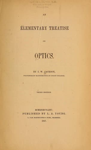 Tapa de An elementary treatise on optics
