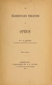 Tapa de An elementary treatise on optics