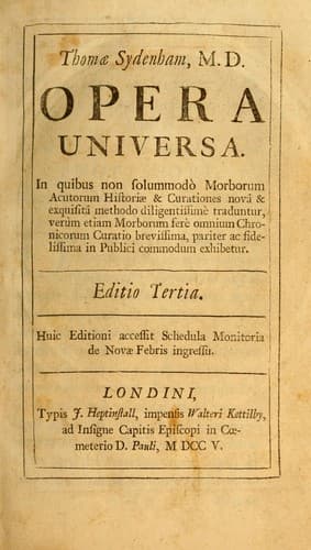 Tapa de Thomae Sydenham, M.D. Opera universa