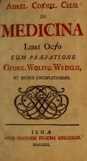 Tapa de Aurel. Cornel. Celsi De medicina libri octo cum praefatione Georg. Wolffg. Wedelii ...