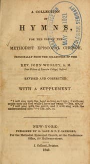 Tapa de A Collection of hymns, for the use of the Methodist Episcopal Church