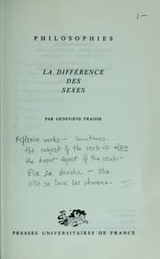 Tapa de La différence des sexes
