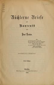 Tapa de Nüchterne Briefe aus Bayreuth