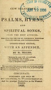 Tapa de A New selection of Psalms, hymns, and spiritual songs, from the best authors