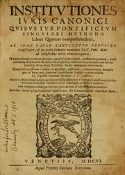Tapa de Institutiones iuris canonici quibus ius pontificium singulari methodo libris quatuor comprehenditur