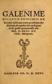 Tapa de Galenime dicorvm Exhortatio ad bonas arteis, praesertim medicinam, de optimo docendi genere, & qualẽ oporteat esse medicũ