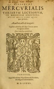 Tapa de Hieronymi Mercurialis Variarum lectionum, in medicinae scriptoribus et aliis, libri quinque priores