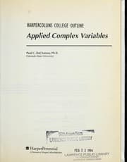 Tapa de Applied complex variables