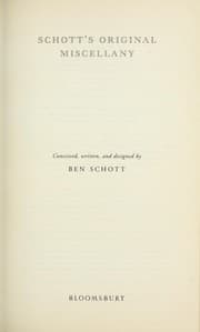 Tapa de Schott's original miscellany