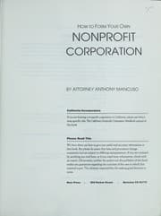 Tapa de How to form your own nonprofit corporation
