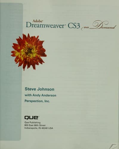 Tapa de Adobe Dreamweaver CS3 on demand