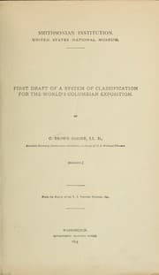 Tapa de First draft of a system of classification for the World's Columbian Exposition