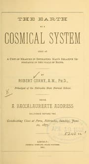 Tapa de The earth as a cosmical system used as a unit of measure in estimating man's relative importance in the scale of being