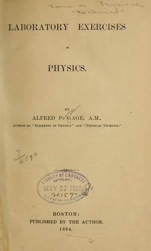 Tapa de Laboratory exercises in physics