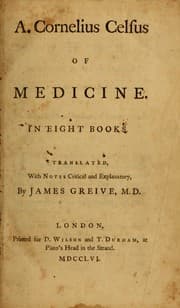 Tapa de A. Cornelius Celsus Of medicine in eight books