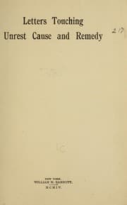 Tapa de Letters touching unrest, cause and remedy