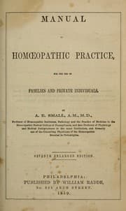 Tapa de Manual of homoeopathic practice