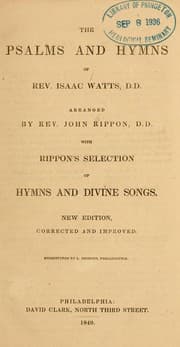 Tapa de The Psalms and hymns of Rev. Issac Watts, D.D., arranged by Dr.Rippon