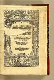 Tapa de Dialogo de doctrina christiana, enla lengua d[e] Mechuaca[n]