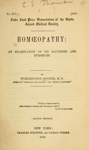 Tapa de Homœopathy: An Examination of Its Doctrines and Evidences