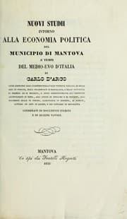 Tapa de Nuovi studii intorno alla economia politica del municipio di Mantova a'tempi del medio-evo d'Italia ...