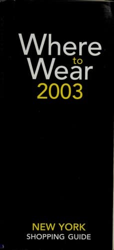 Tapa de Where to wear 2003