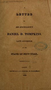 Tapa de A letter to His Excellency, Daniel D. Tompkins, late Governor of the State of New York
