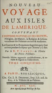 Tapa de Nouveau voyage aux isles de l'Amérique ...