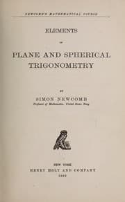 Tapa de Elements of plane and spherical trigonometry