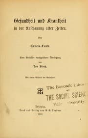 Tapa de Gesundheit und Krankheit in der Anschauung alter Zeiten