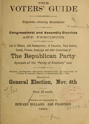 Tapa de The voters' guide, containing diagrams showing boundaries of congressional and assembly districts and precincts, also list of officers