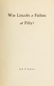 Tapa de Was Lincoln a failure at fifty ?