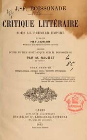 Tapa de Critique littéraire sous le premier empire