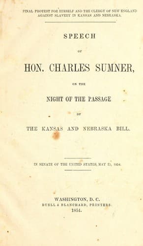 Tapa de Final protest for himself and the clergy of New England against slavery in Kansas and Nebraska
