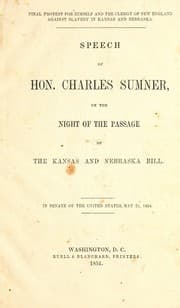Tapa de Final protest for himself and the clergy of New England against slavery in Kansas and Nebraska