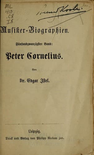 Tapa de Peter Cornelius