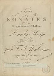 Tapa de Trois sonates progressive et chiffres pour la harpe