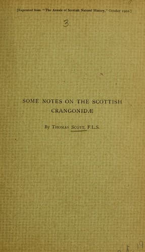 Tapa de Some notes on the Scottish crangonidae