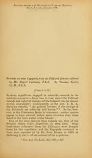 Tapa de Remarks on some copepoda from the Falkland Islands collected by Mr. Rupert Valletin