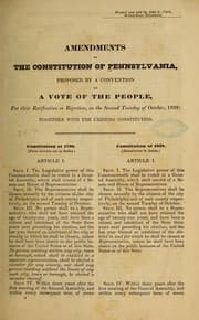 Tapa de Amendments to the constitution of Pennsylvania