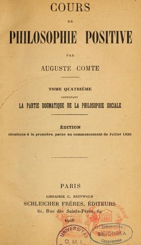 Tapa de Cours de philosophie positive