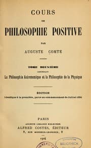 Tapa de Cours de philosophie positive