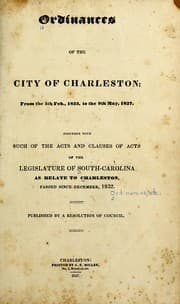 Tapa de Ordinances of the City of Charleston