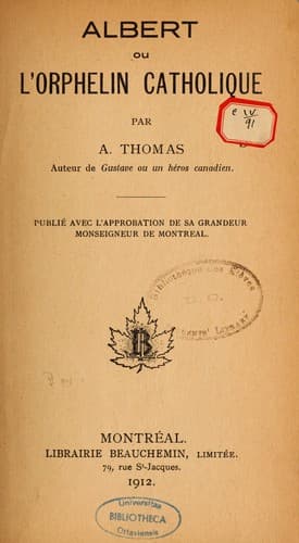 Tapa de Albert, ou, L'orphelin catholique
