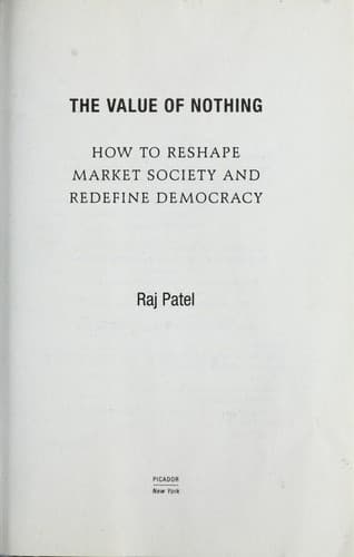 Tapa de The value of nothing