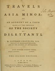 Tapa de Travels in Asia Minor, or, An account of a tour made at the expense of the Society of Dilettanti