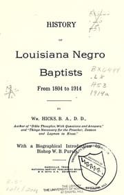 Tapa de History of Louisiana Negro Baptists