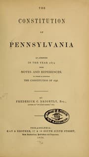 Tapa de The constitution of Pennsylvania as amended in the year 1874