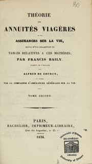 Tapa de Théorie des annuités viagères et des assurances sur la vie